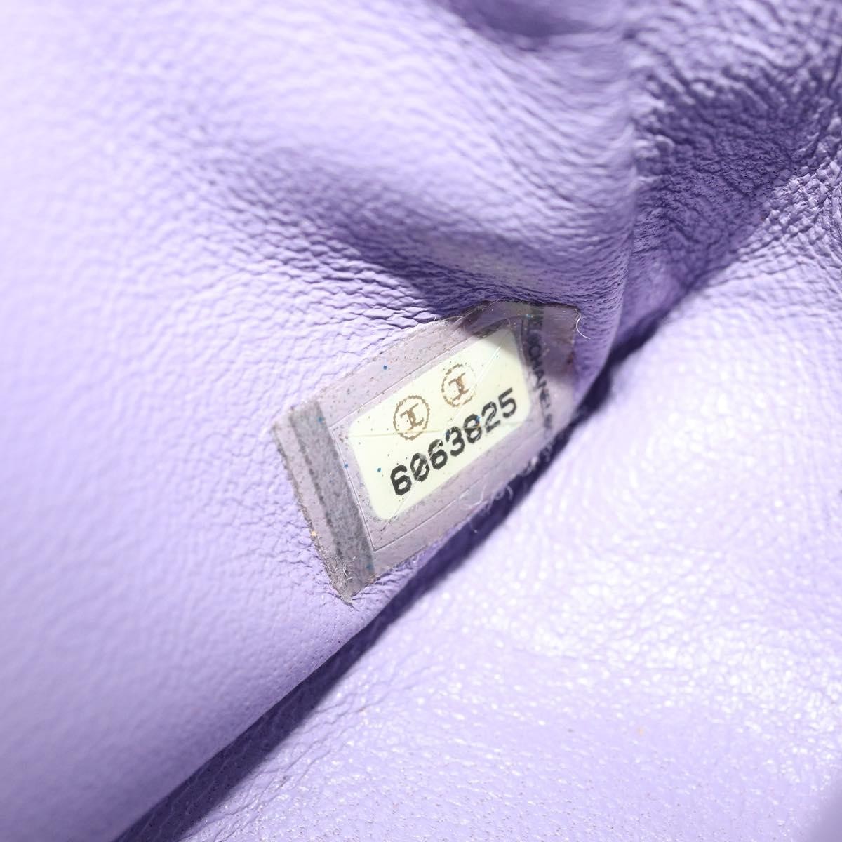 Chanel Square Classic Single Flap Bag Fabric Purple Cotton Crossbody Bag Bag