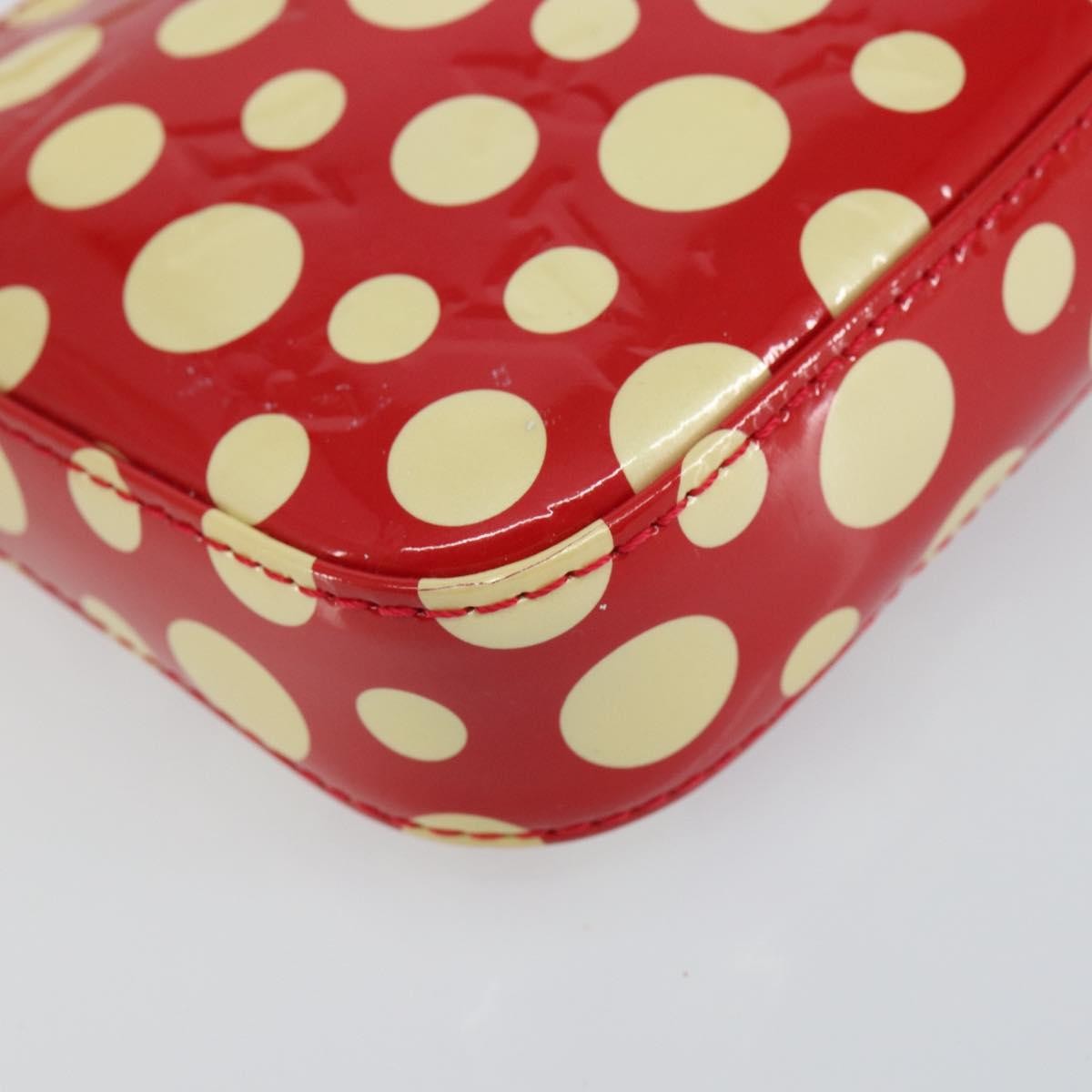 Louis Vuitton Pochette Accessoires Yayoi Kusama Painted Dots Monogram Vernis Red Patent_Leather Clutche & Pouche Bag