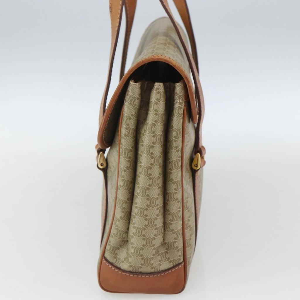 Celine Vintage Macadam Handbag Canvas And Leather Beige Canvas Handbag