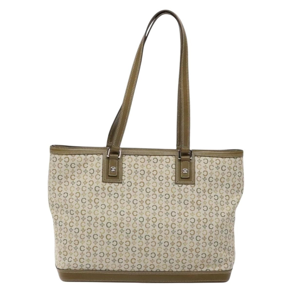 Celine Vintage Macadam Shoulder Bag Canvas Khaki Canvas Bag