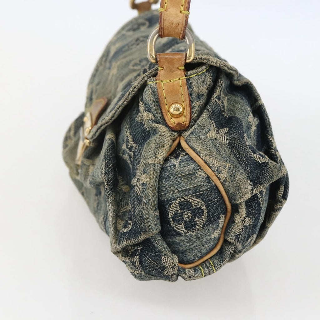 Louis Vuitton Pleaty Raye Handbag Striped Monogram Denim Blue Denim_Jeans Shoulder Bag