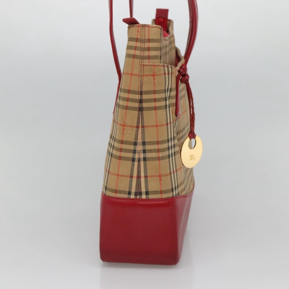 Burberry Nova Check Tote Canvas And Leather Beige Canvas Tote Bag