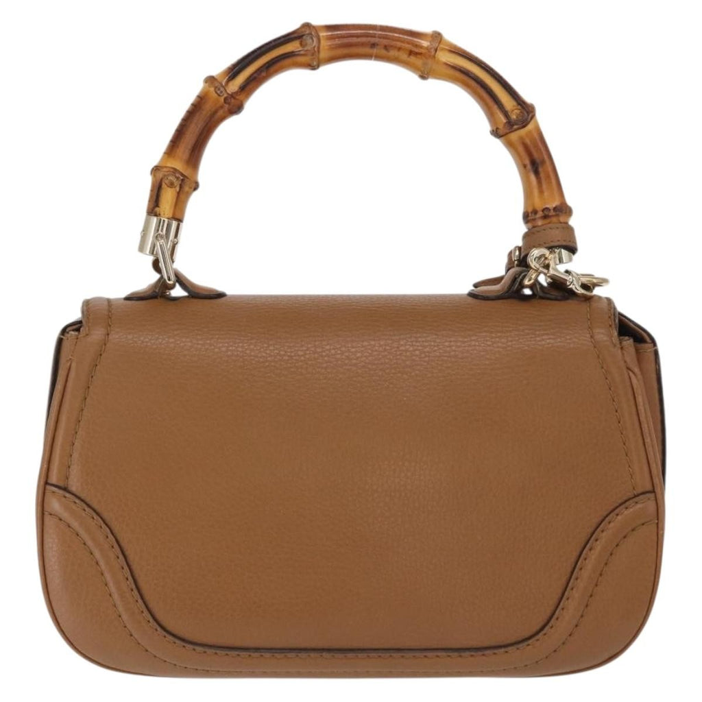 Gucci New Bamboo 1921 Top Handle Bag Leather Brown Leather Handbag (Pre-Owned)