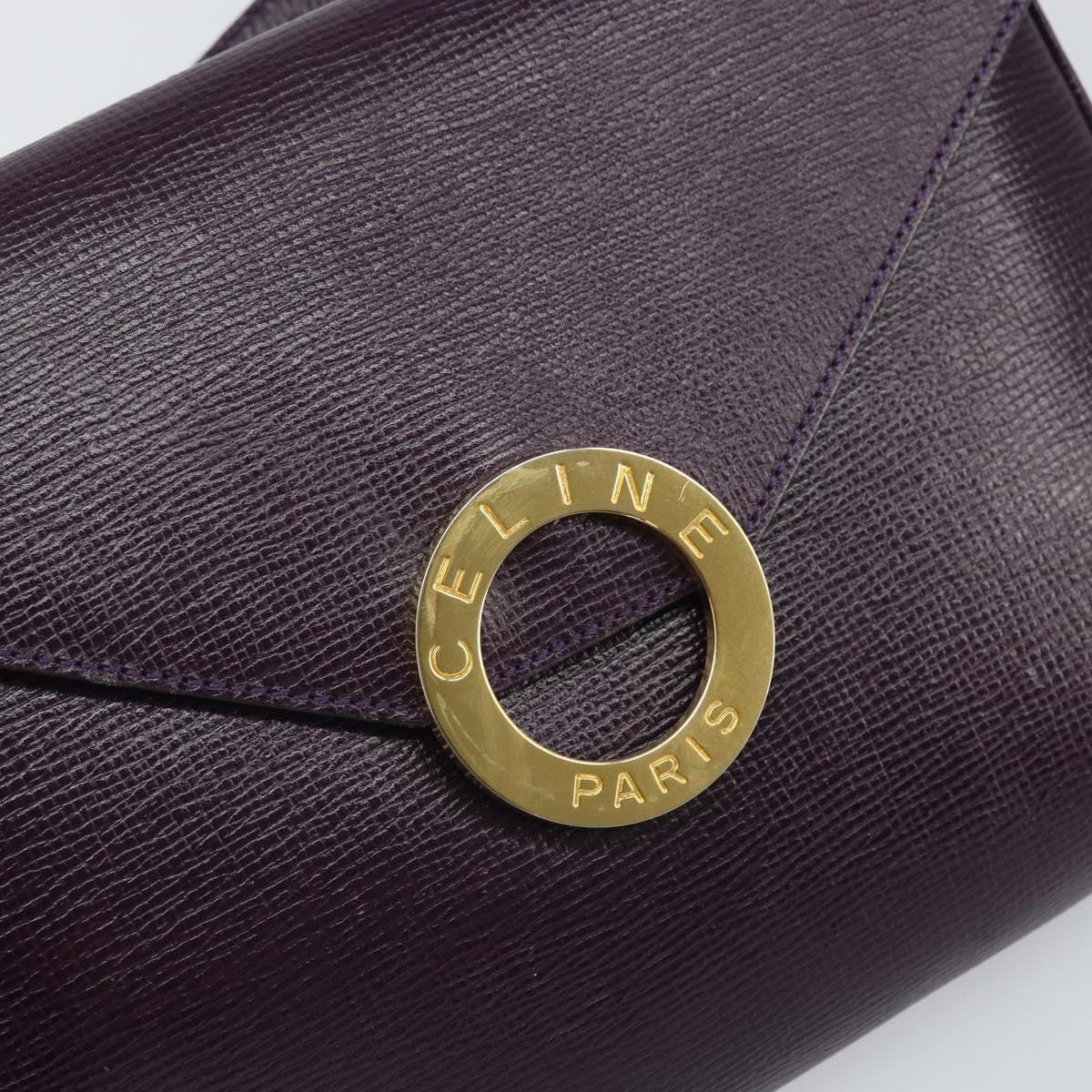 Celine Circle Logo Shoulder Bag Leather Purple Leather Shoulder Bag Bag
