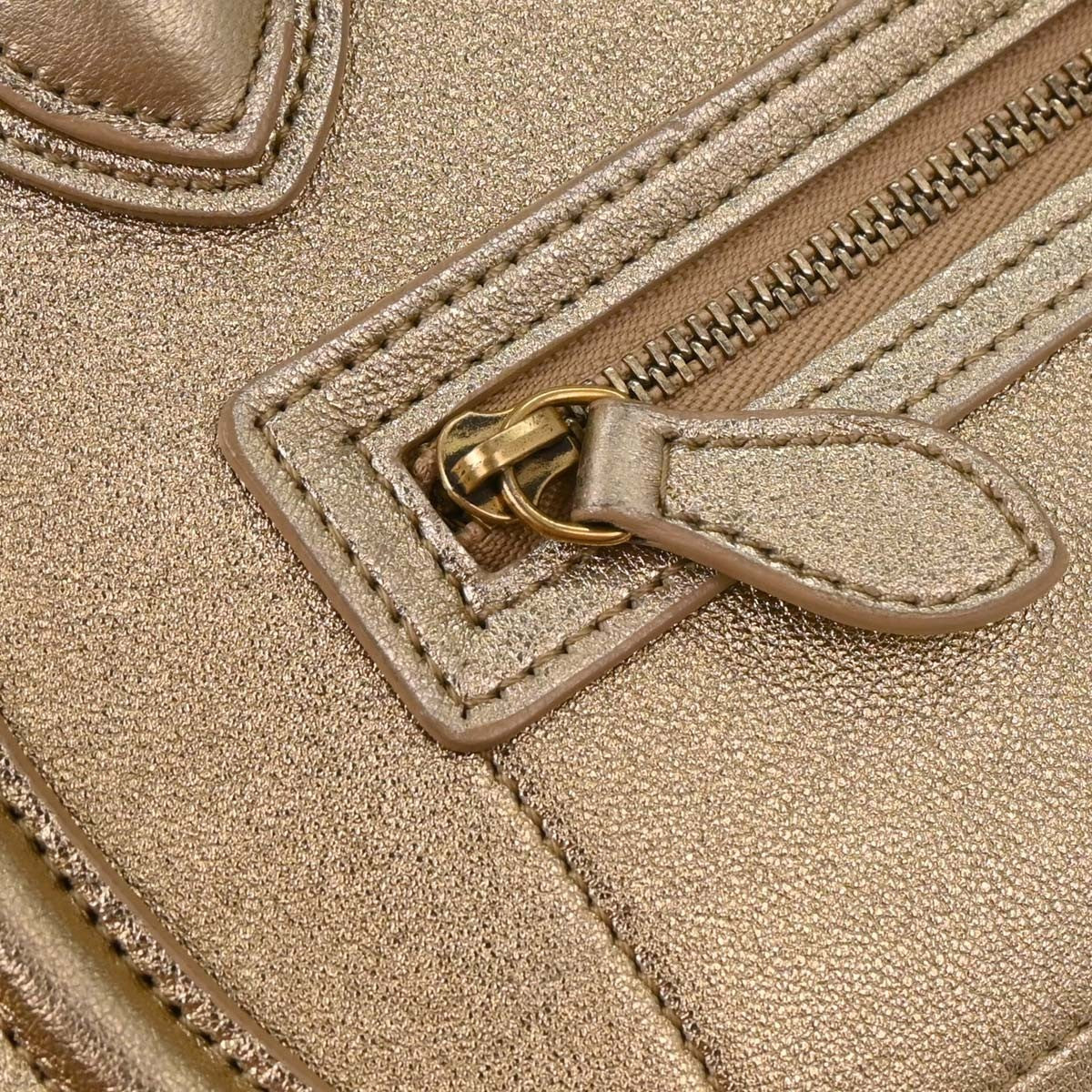 Celine Luggage Bag Smooth Leather Gold Leather Tote Bag Bag