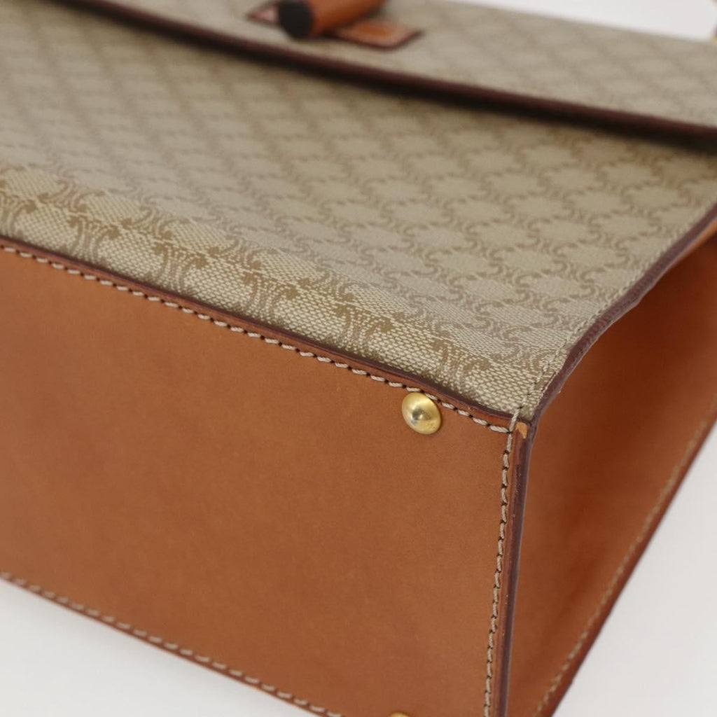 Celine Vintage Macadam Handbag Canvas And Leather Beige Canvas Handbag
