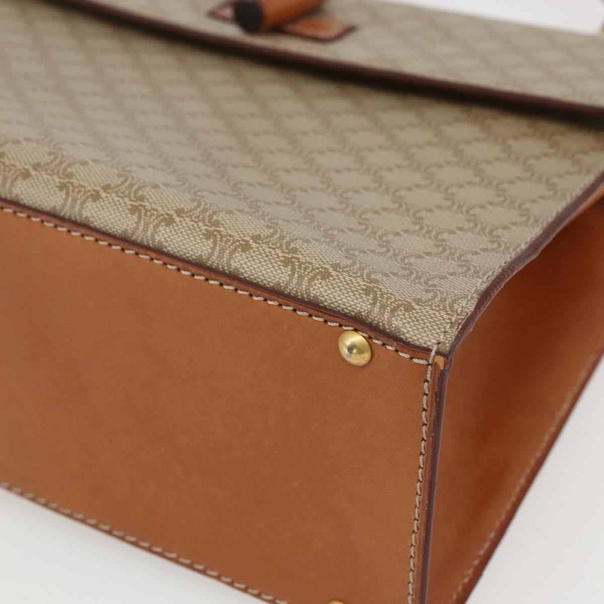 Celine Vintage Macadam Handbag Canvas And Leather Beige Canvas Handbag