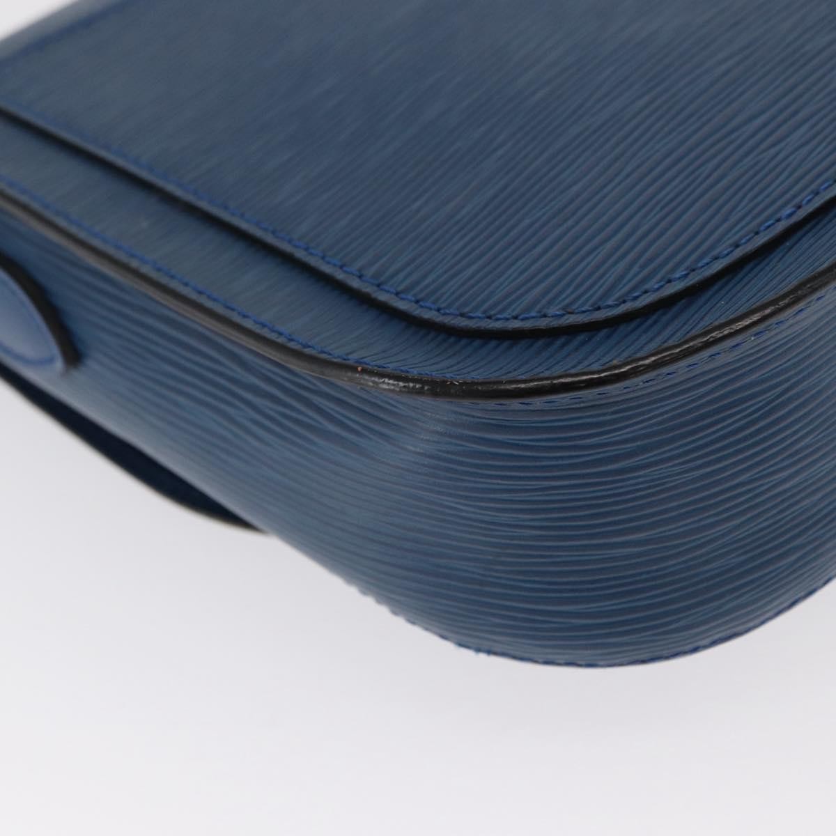 Louis Vuitton Saint Cloud Handbag Epi Leather Blue Leather Shoulder Bag