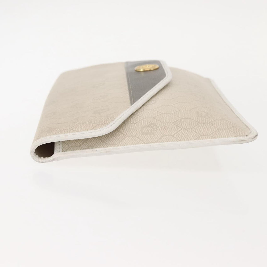 Christian Dior Vintage Honeycomb Clutch Canvas White Canvas Clutche & Pouche Bag (Pre-Owned)