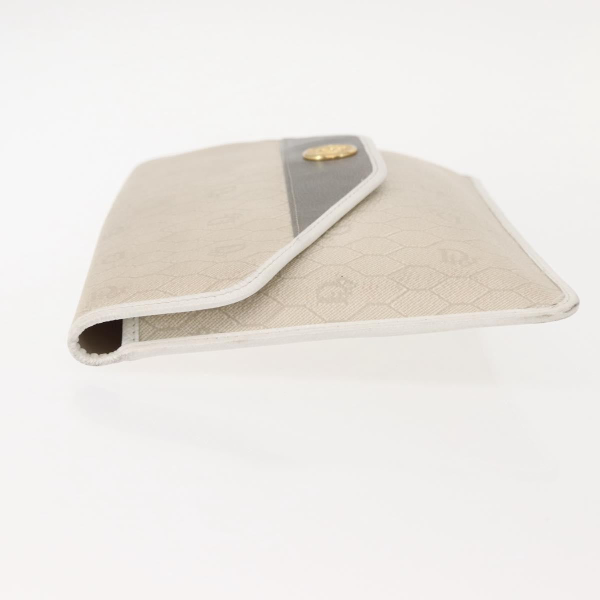 Christian Dior Vintage Honeycomb Clutch Canvas White Canvas Clutche & Pouche Bag (Pre-Owned)