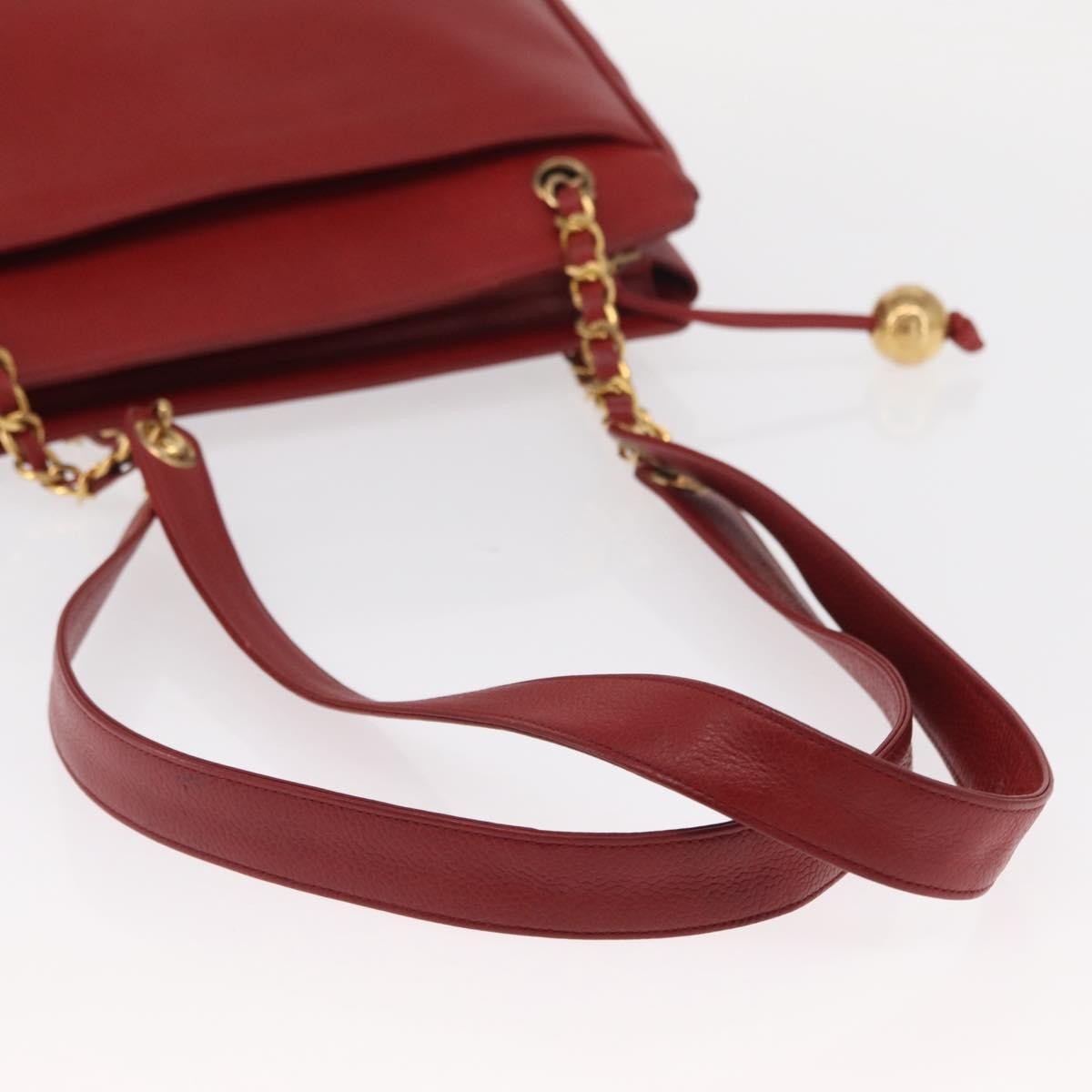 Chanel Vintage Metal Cc Shoulder Bag Caviar Red Leather Shoulder Bag Bag