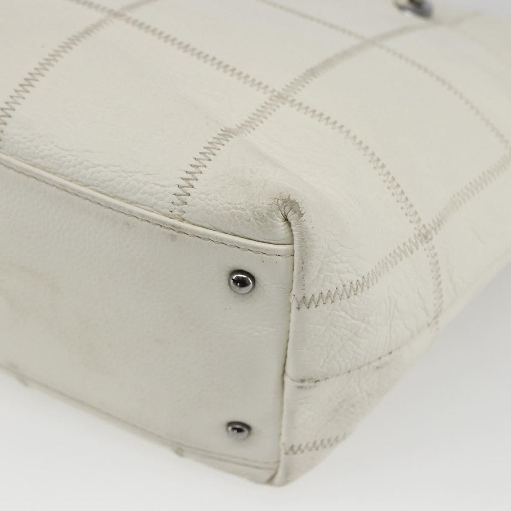 Chanel Square Stitch Tote Quilted Leather White Leather Tote Bag Bag