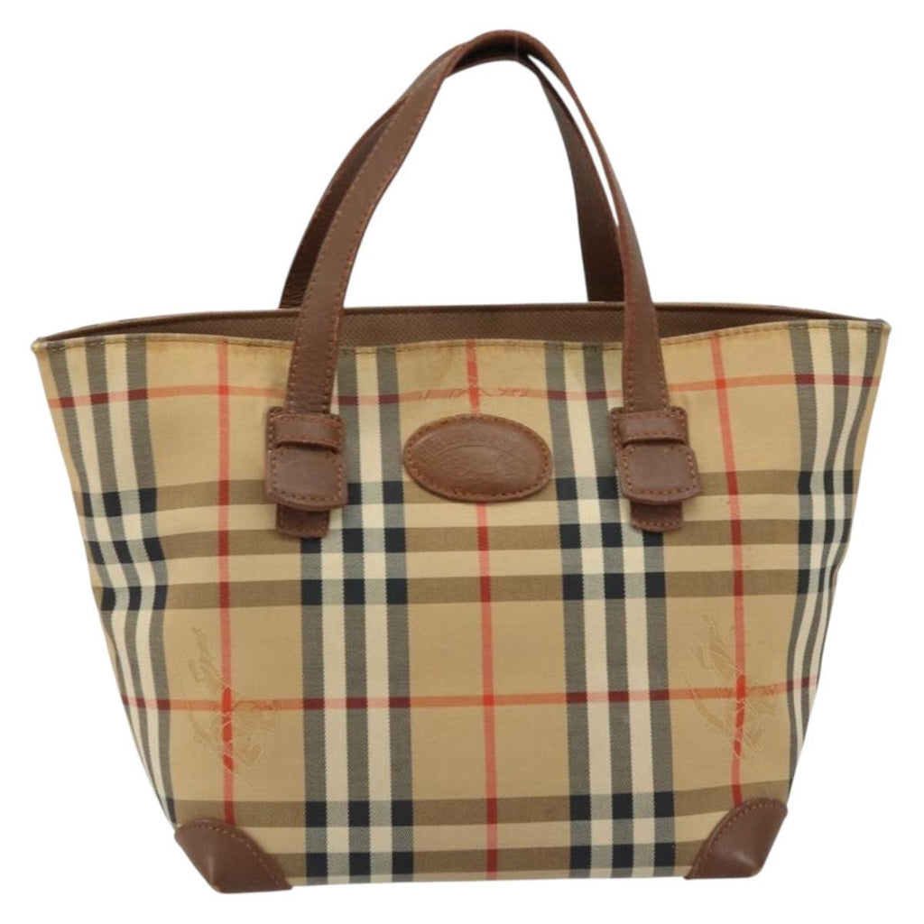 Burberry Nova Check Tote Canvas Check Pattern Beige Canvas Tote Bag