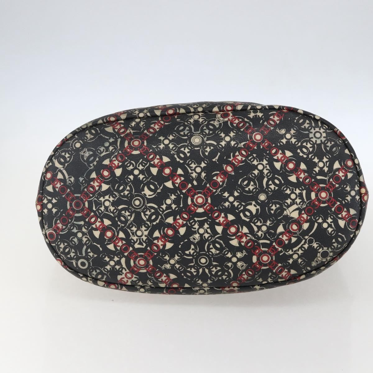 Chanel Optic Coco Bowler Bag Printed Coated Canvas With Caviar Black Pvc Travel Bag Bag