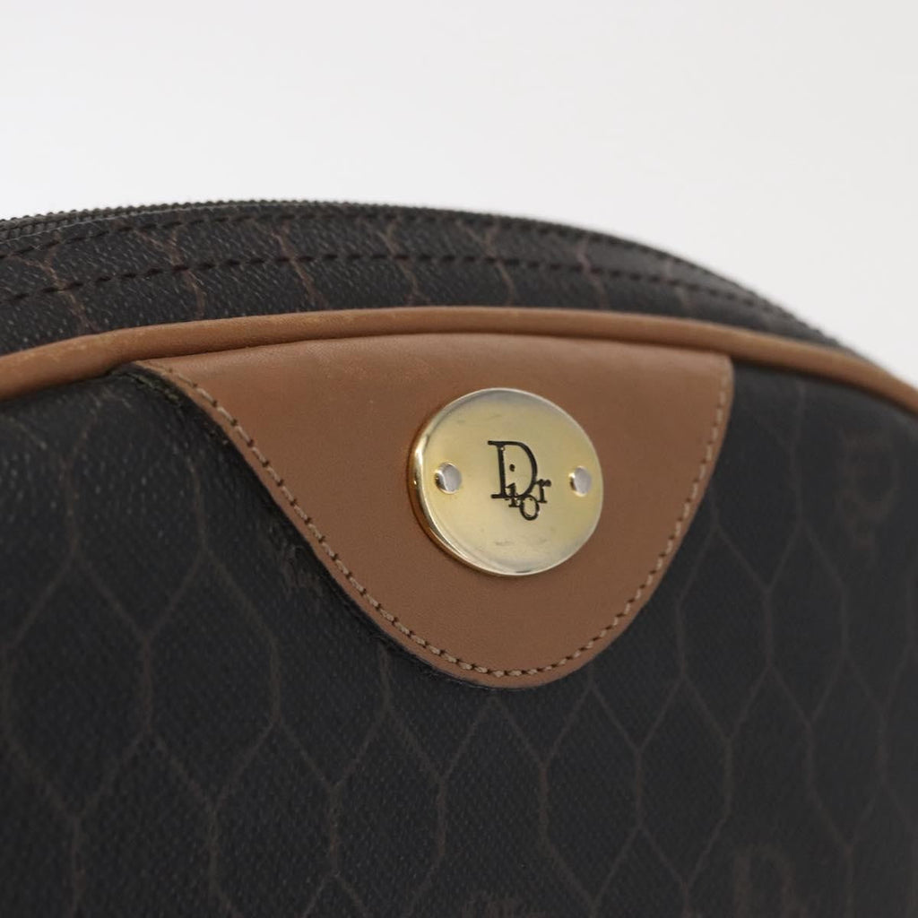 Christian Dior Vintage Honeycomb Shoulder Bag Canvas And Leather Black Canvas Shoulder Bag Bag (Pre-Owned)