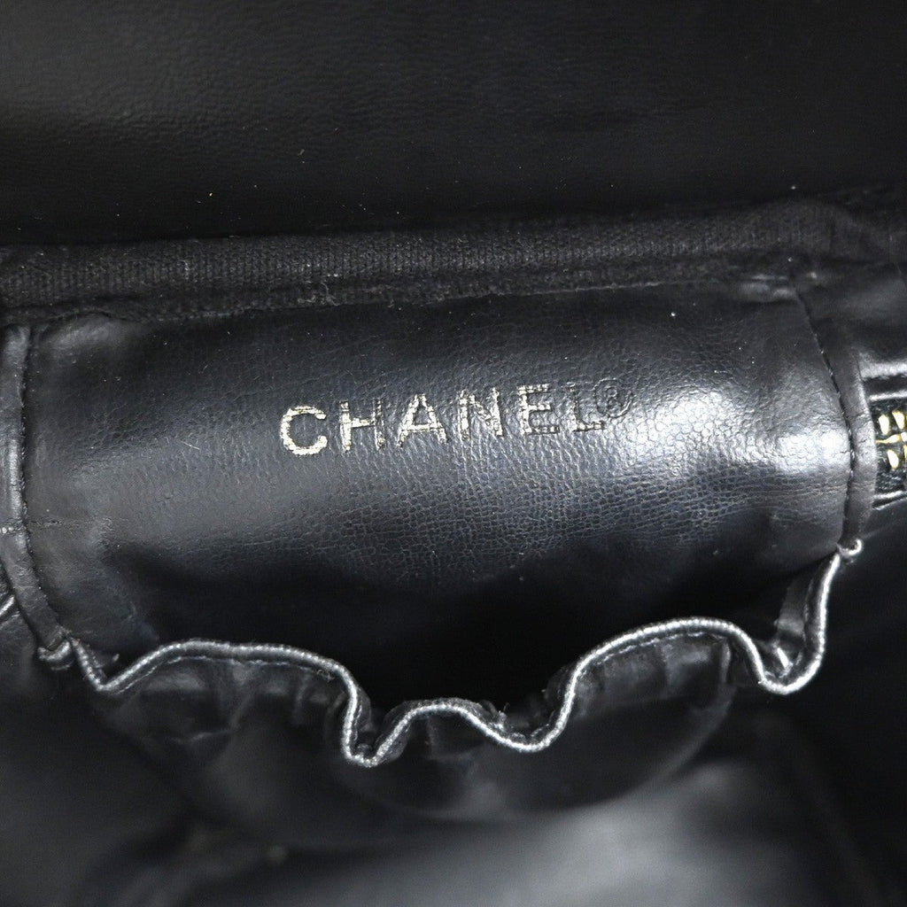 Chanel Vintage Timeless Cosmetic Case Caviar Black Leather Handbag