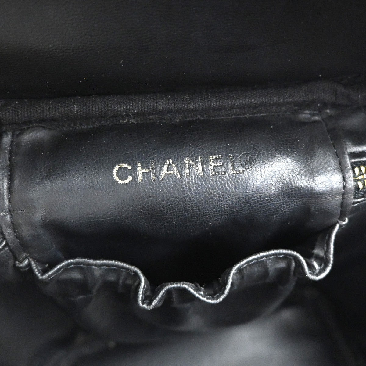 Chanel Vintage Timeless Cosmetic Case Caviar Black Leather Handbag