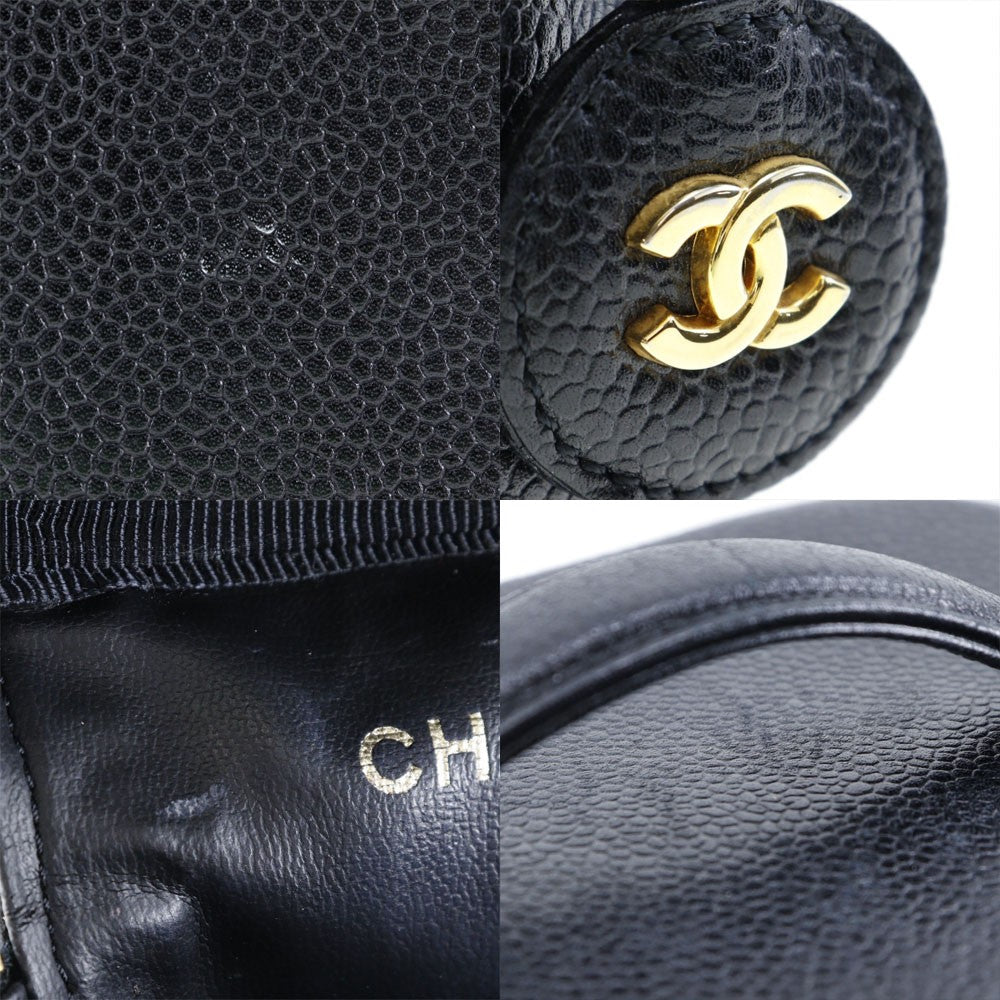 Chanel Vintage Timeless Cosmetic Case Caviar Black Leather Handbag