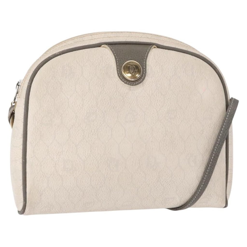 Christian Dior Vintage Honeycomb Shoulder Bag Canvas White Canvas Shoulder Bag Bag (Pre-Owned)