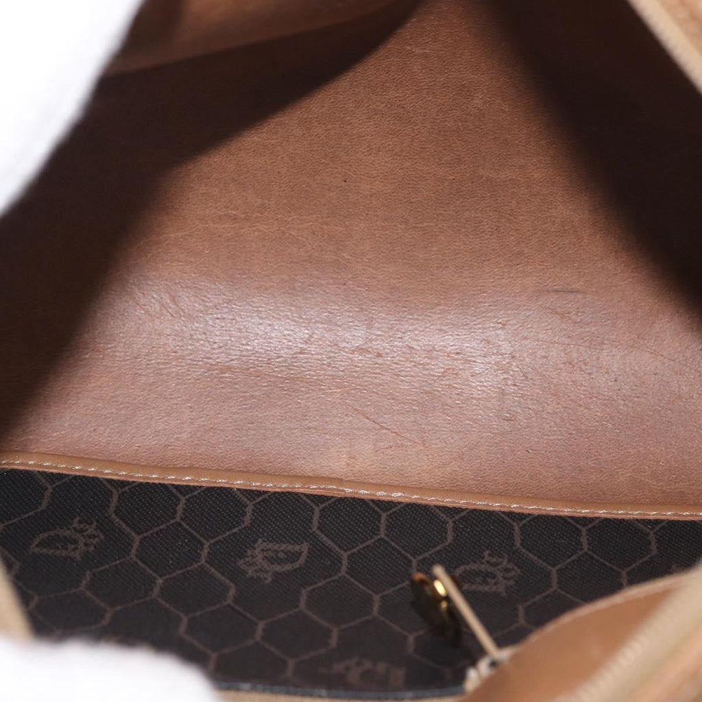 Christian Dior Vintage Honeycomb Shoulder Bag Canvas And Leather Black Canvas Shoulder Bag Bag (Pre-Owned)