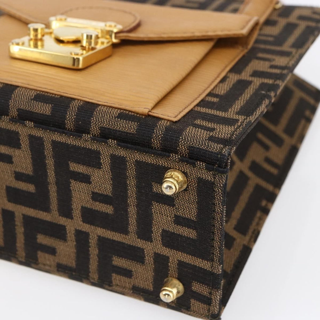 Fendi Vintage Top Handle Bag Zucca Canvas Brown Canvas Handbag