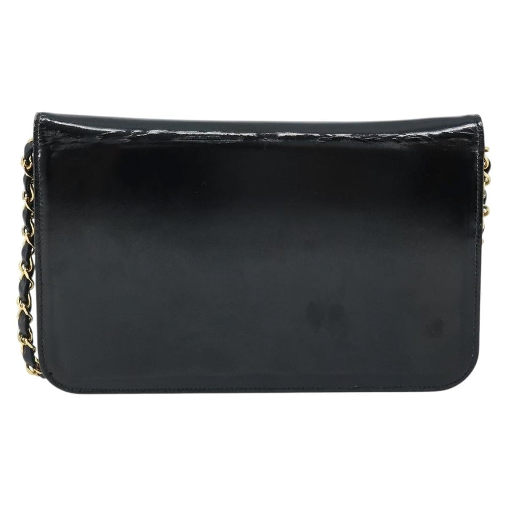 Chanel Wallet On Chain Quilted Patent Black Patent_Leather Shoulder Bag Bag