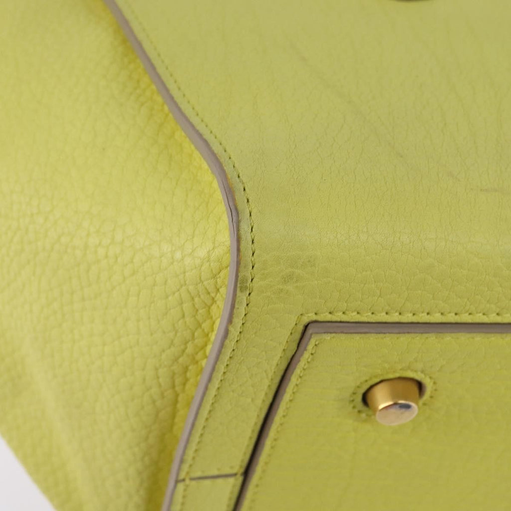 Celine Tie Knot Tote Smooth Leather Yellow Leather Bag