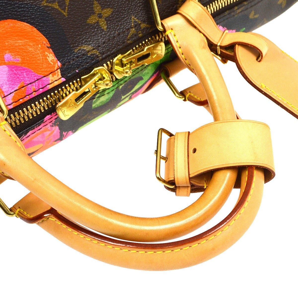 Louis Vuitton Keepall Bag Limited Edition Monogram Roses Brown Canvas Travel Bag