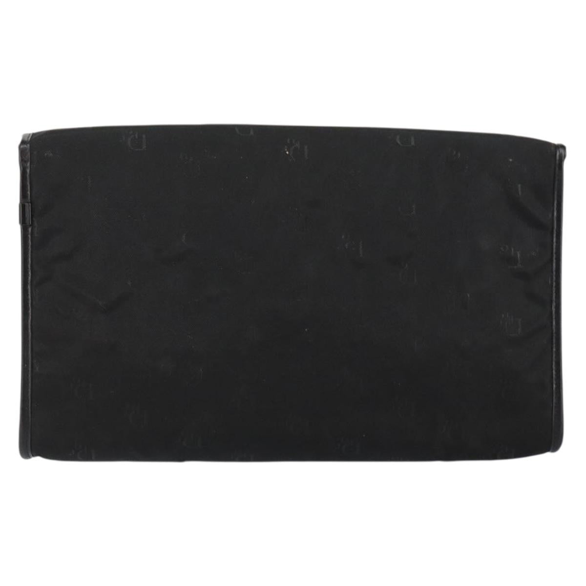 Christian Dior Vintage Cd Chain Flap Shoulder Bag Diorissimo Canvas Black Nylon Shoulder Bag Bag (Pre-Owned)