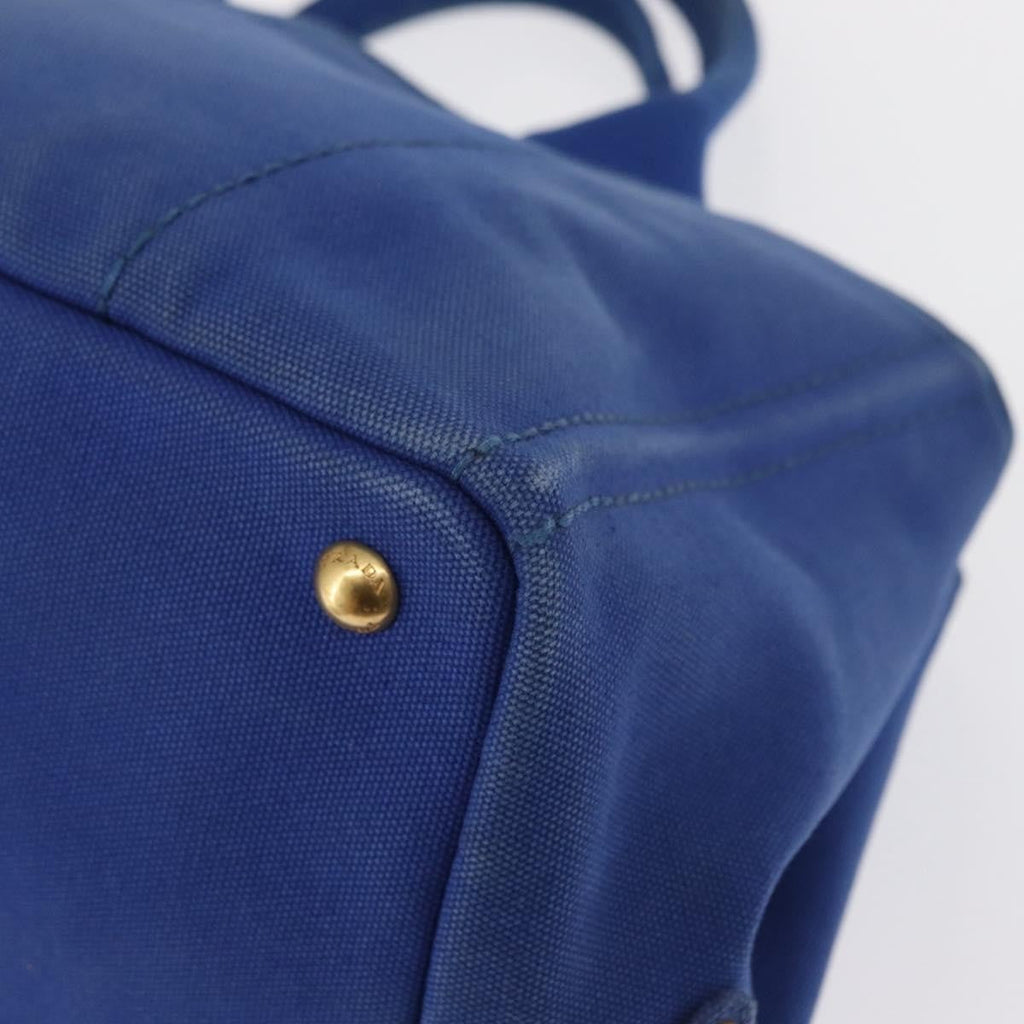 Prada Canapa Open Tote Canvas Blue Canvas Tote Bag Bag
