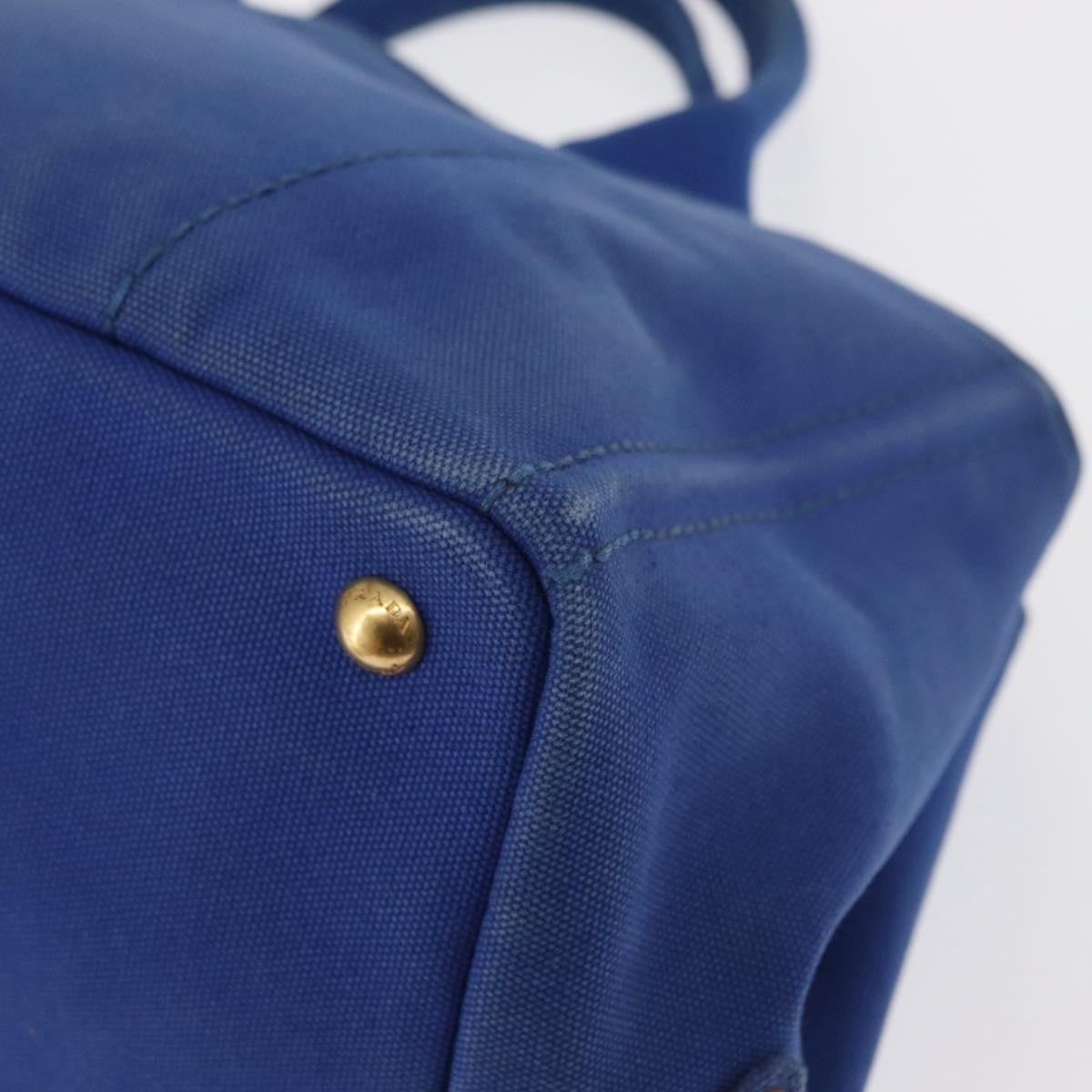 Prada Canapa Open Tote Canvas Blue Canvas Tote Bag Bag