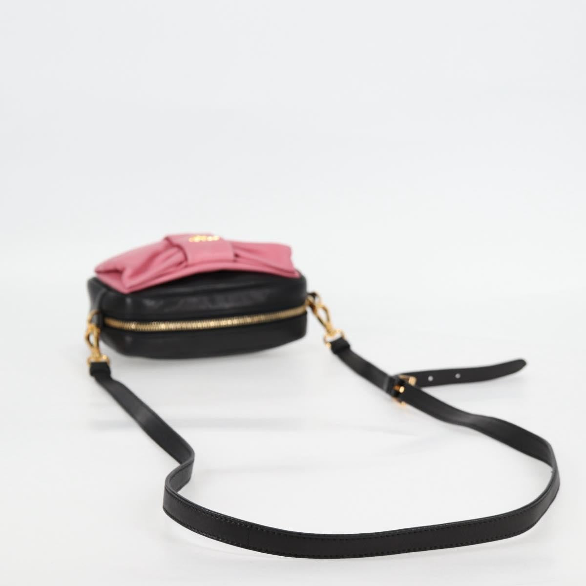 Prada Bow Camera Crossbody Bag Nappa Leather Black Leather Shoulder Bag Bag