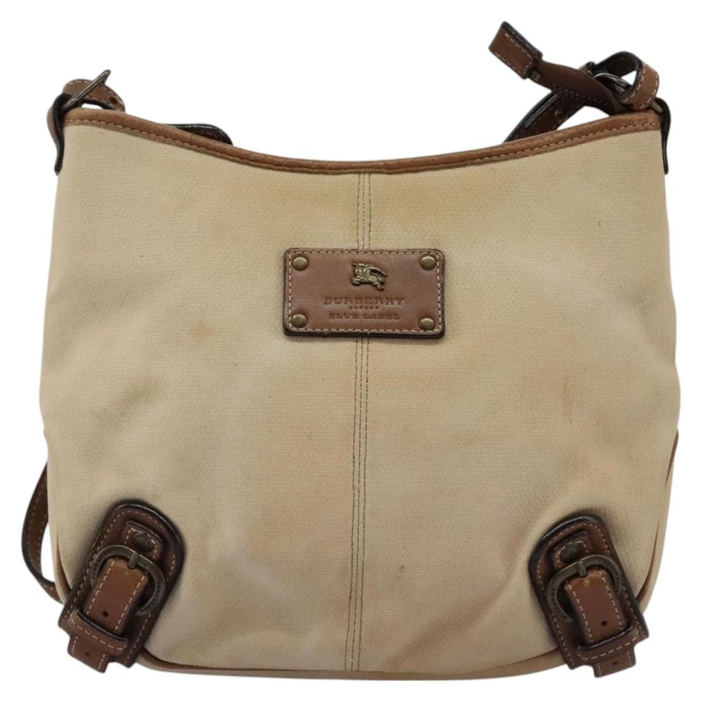 Burberry Blue Label Shoulder Bag Canvas Beige Canvas Shoulder Bag