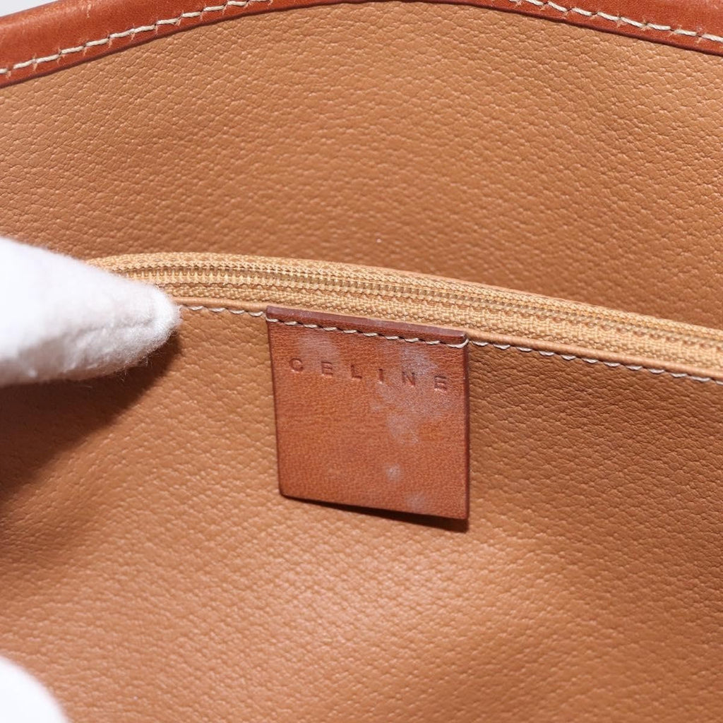 Celine Vintage Macadam Handbag Canvas And Leather Brown Canvas Handbag