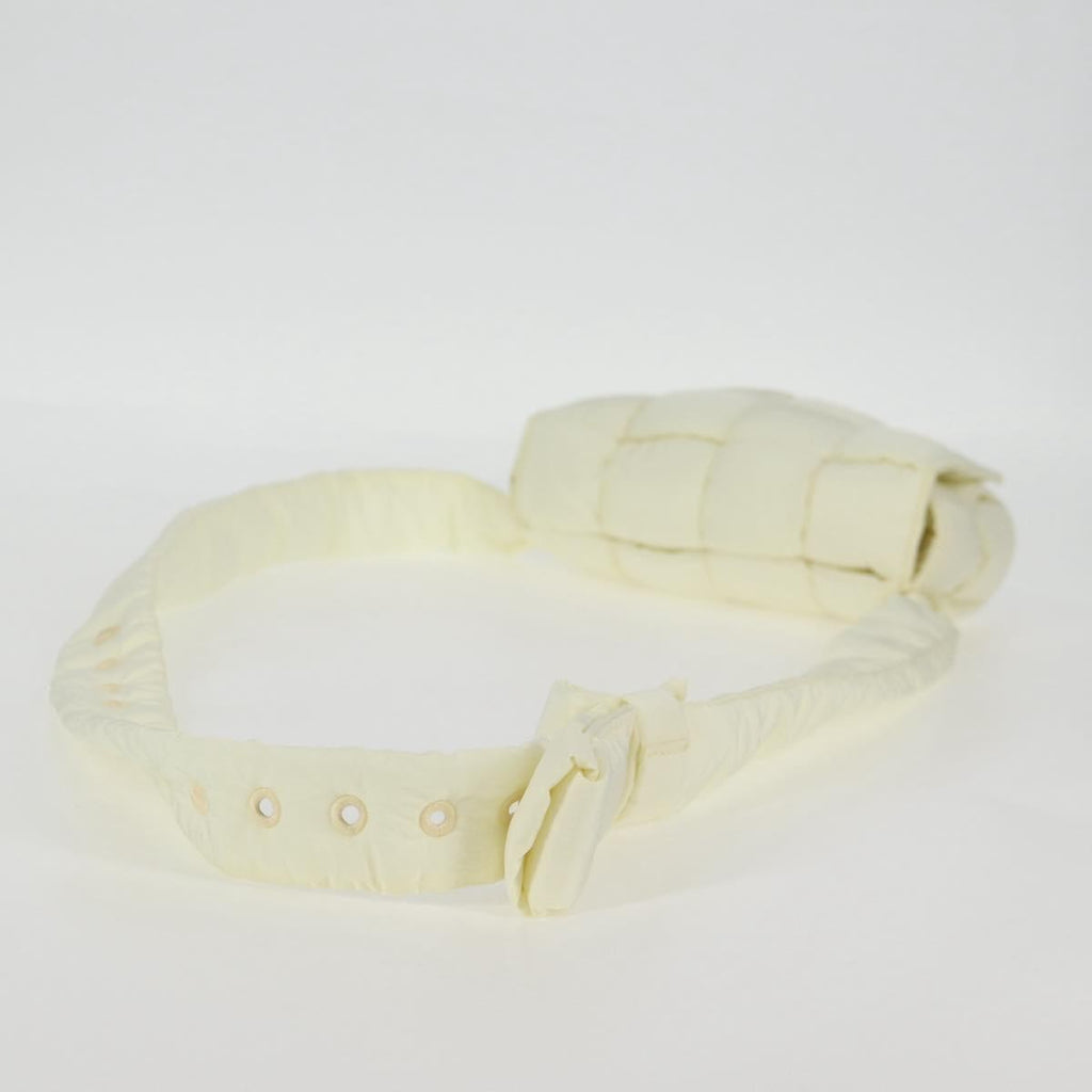 Bottega Veneta Padded Tech Cassette Crossbody Bag Intrecciato Nylon White Synthetic Bag