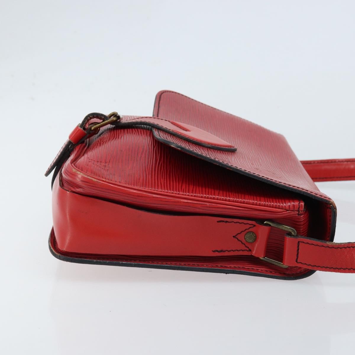 Louis Vuitton Cartouchiere Handbag Epi Leather Red Leather Shoulder Bag