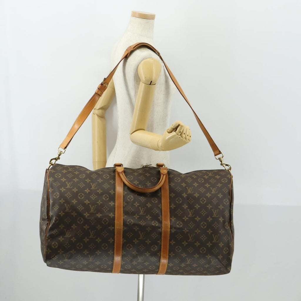 Louis Vuitton Keepall Bandouliere Bag Monogram Canvas Brown Canvas Travel Bag