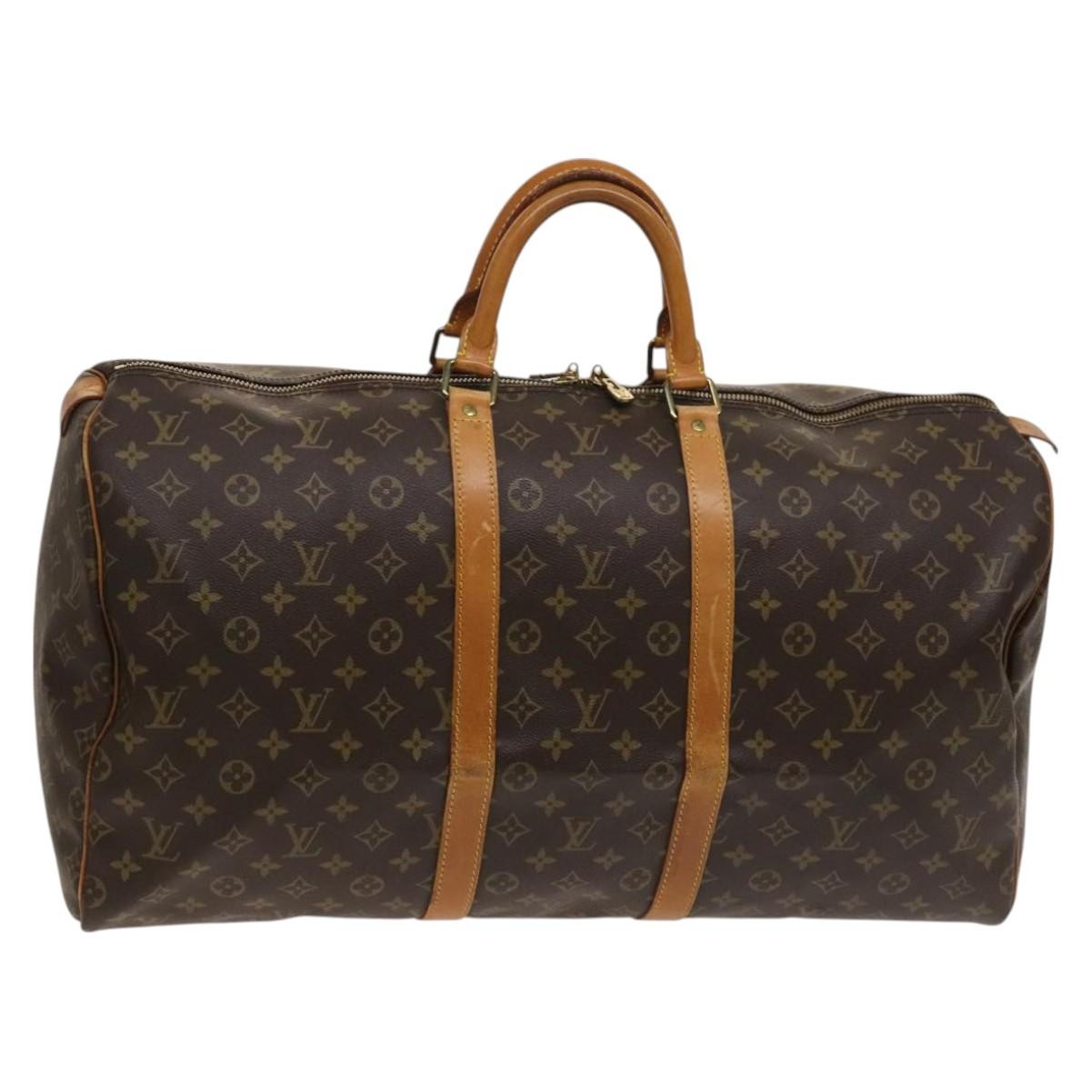 Louis Vuitton Keepall Bag Monogram Canvas Brown Canvas Travel Bag