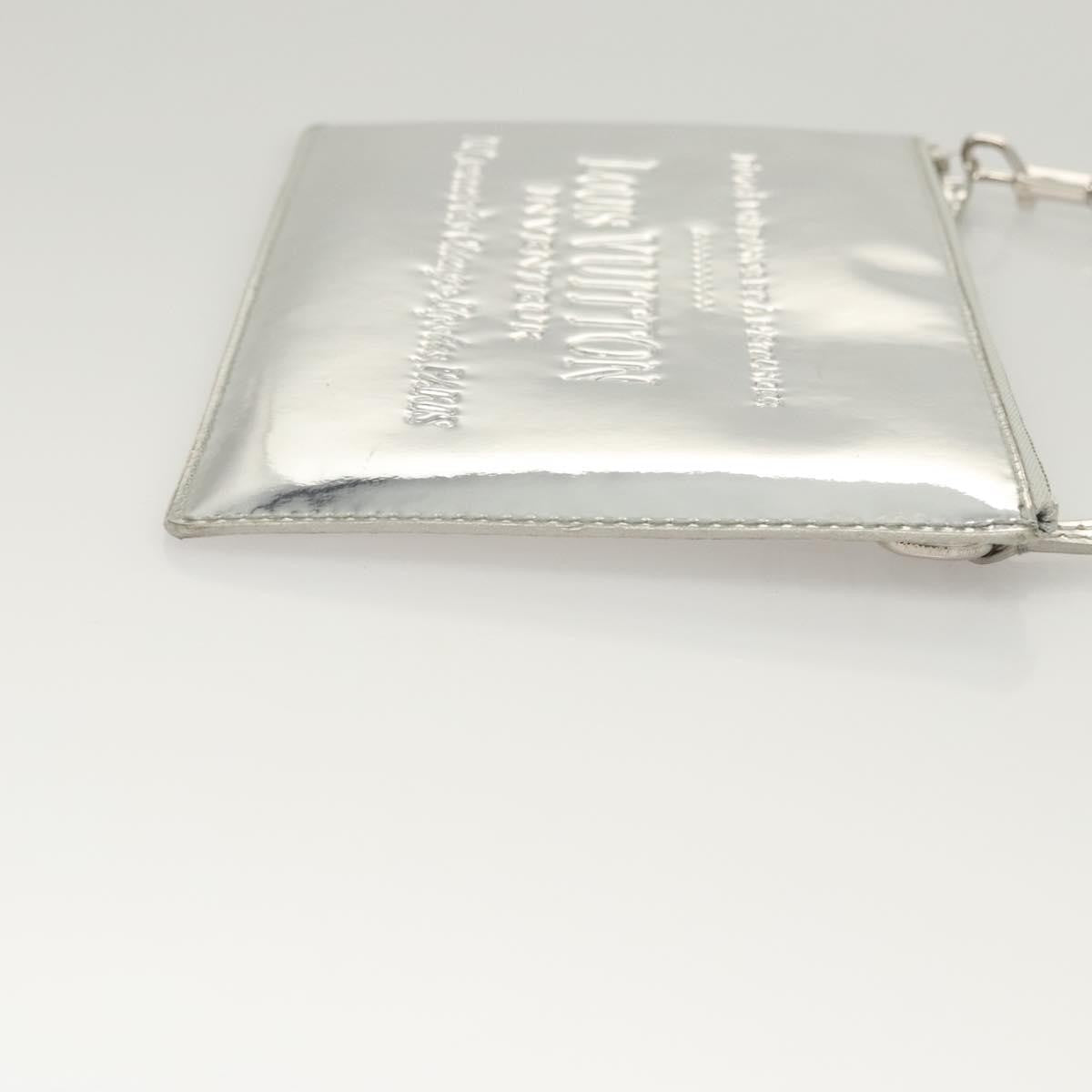 Louis Vuitton Pochette Plate Monogram Mirror Silver Patent_Leather Clutche & Pouche Bag