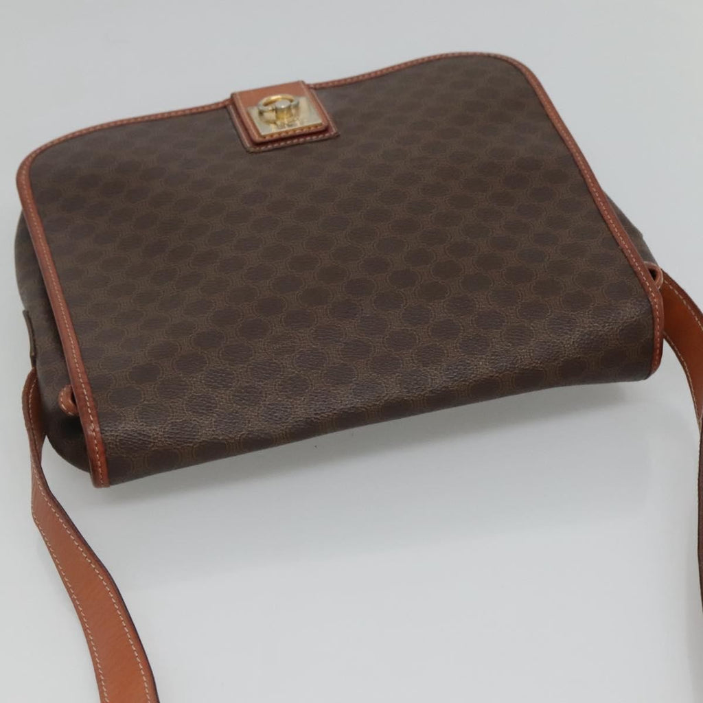 Celine Vintage Macadam Shoulder Bag Canvas And Leather Brown Canvas Shoulder Bag Bag