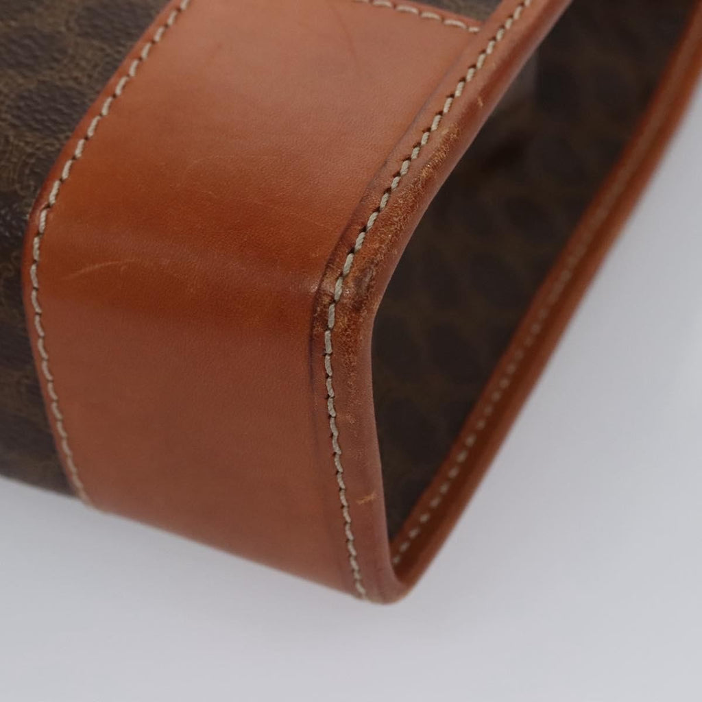 Celine Macadam Briefcase Canvas And Leather Brown Canvas Briefcase Bag