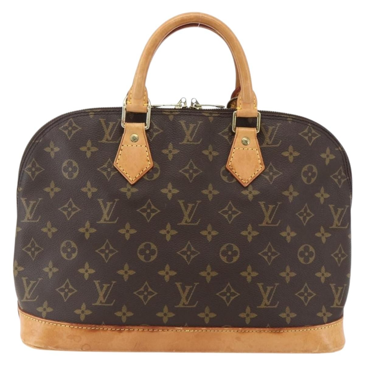 Louis Vuitton Alma Handbag Monogram Canvas Brown Canvas Handbag