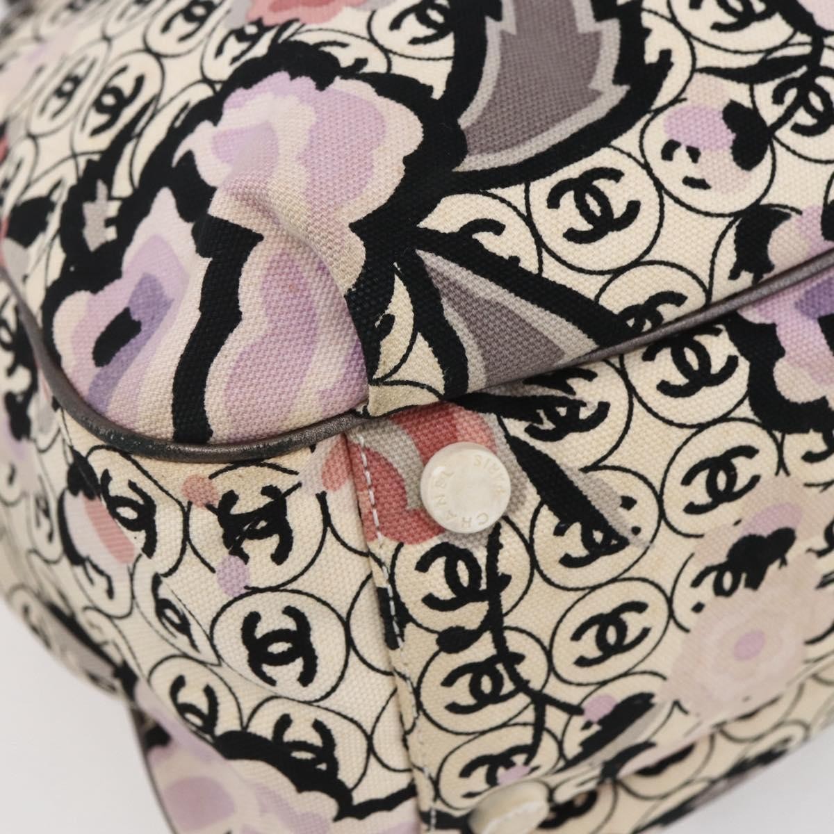 Chanel Vintage Floral Tote Canvas Beige Canvas Tote Bag Bag