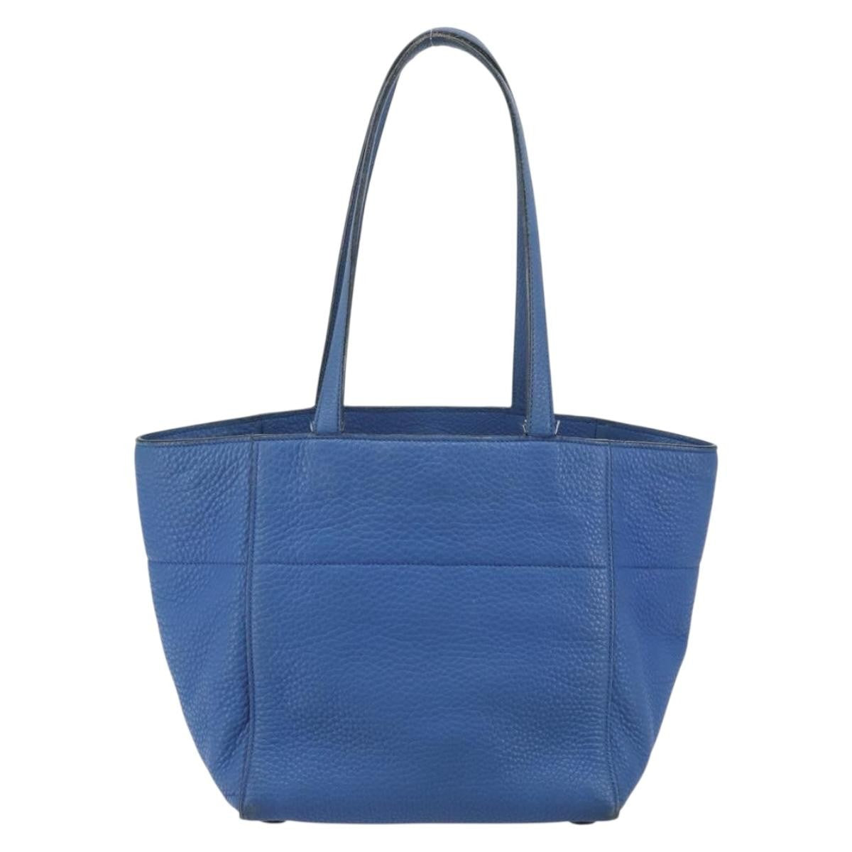 Prada Tote Vitello Daino Vitello Daino Blue Leather Tote Bag Bag