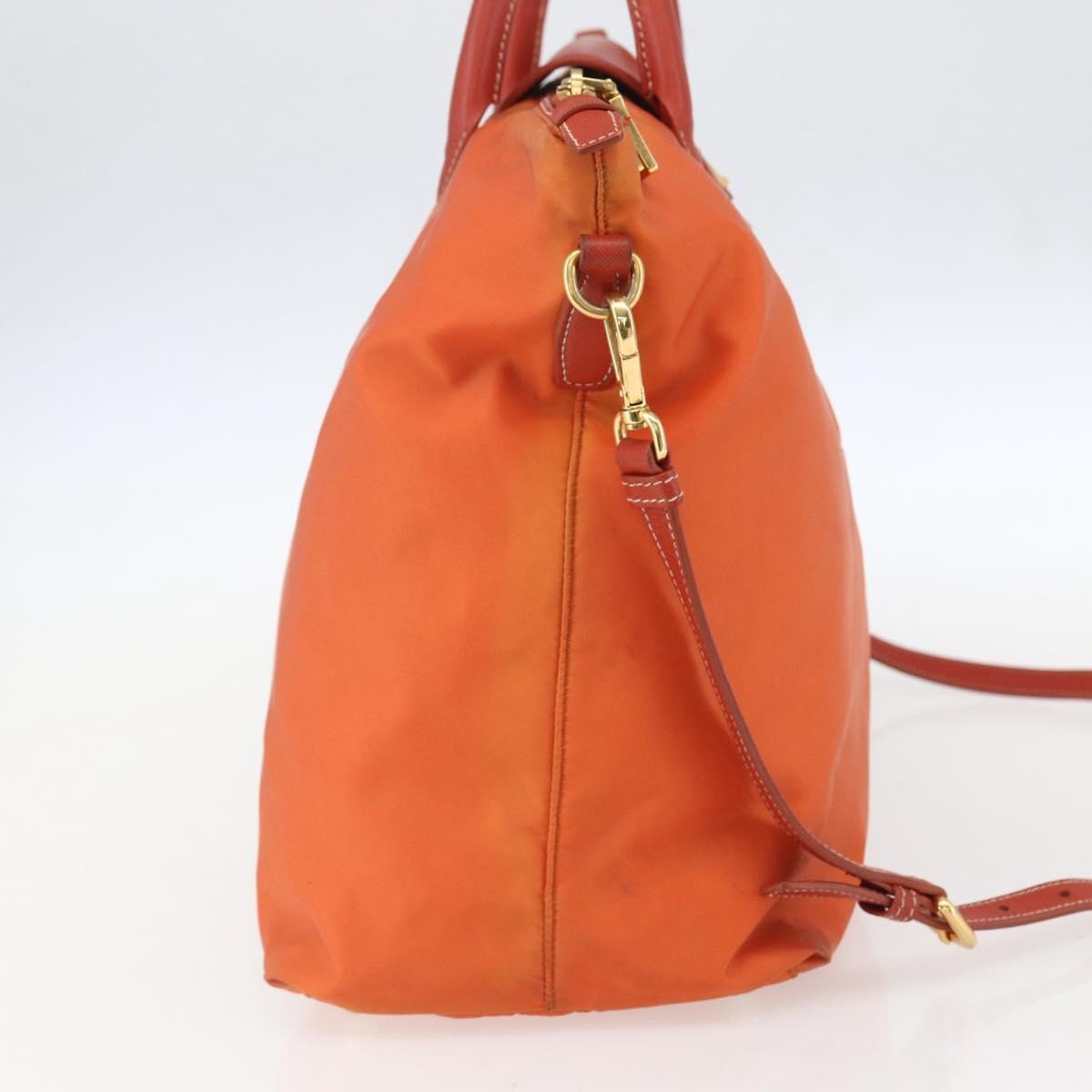Prada Convertible Flap Tote Tessuto And Saffiano Leather Orange Nylon Tote Bag Bag