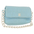Chanel Sport Line Resin Camera Flap Bag Terry Cloth Blue Plastic Shoulder Bag Bag