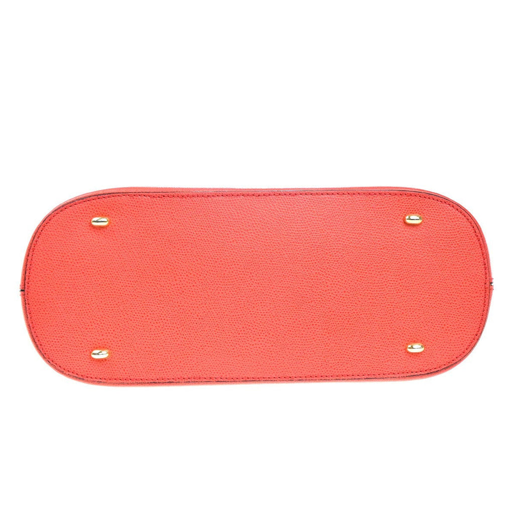 Celine Vintage Convertible Bowler Bag Leather Red Leather Handbag