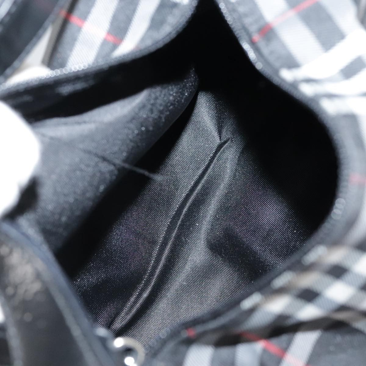 Burberry Nova Check Handbag Nylon Black Nylon Handbag