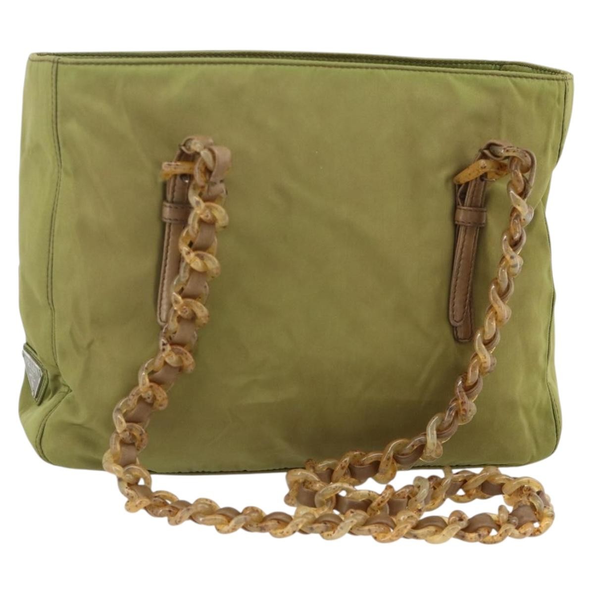 Prada Vintage Tote Tessuto Khaki Nylon Tote Bag Bag