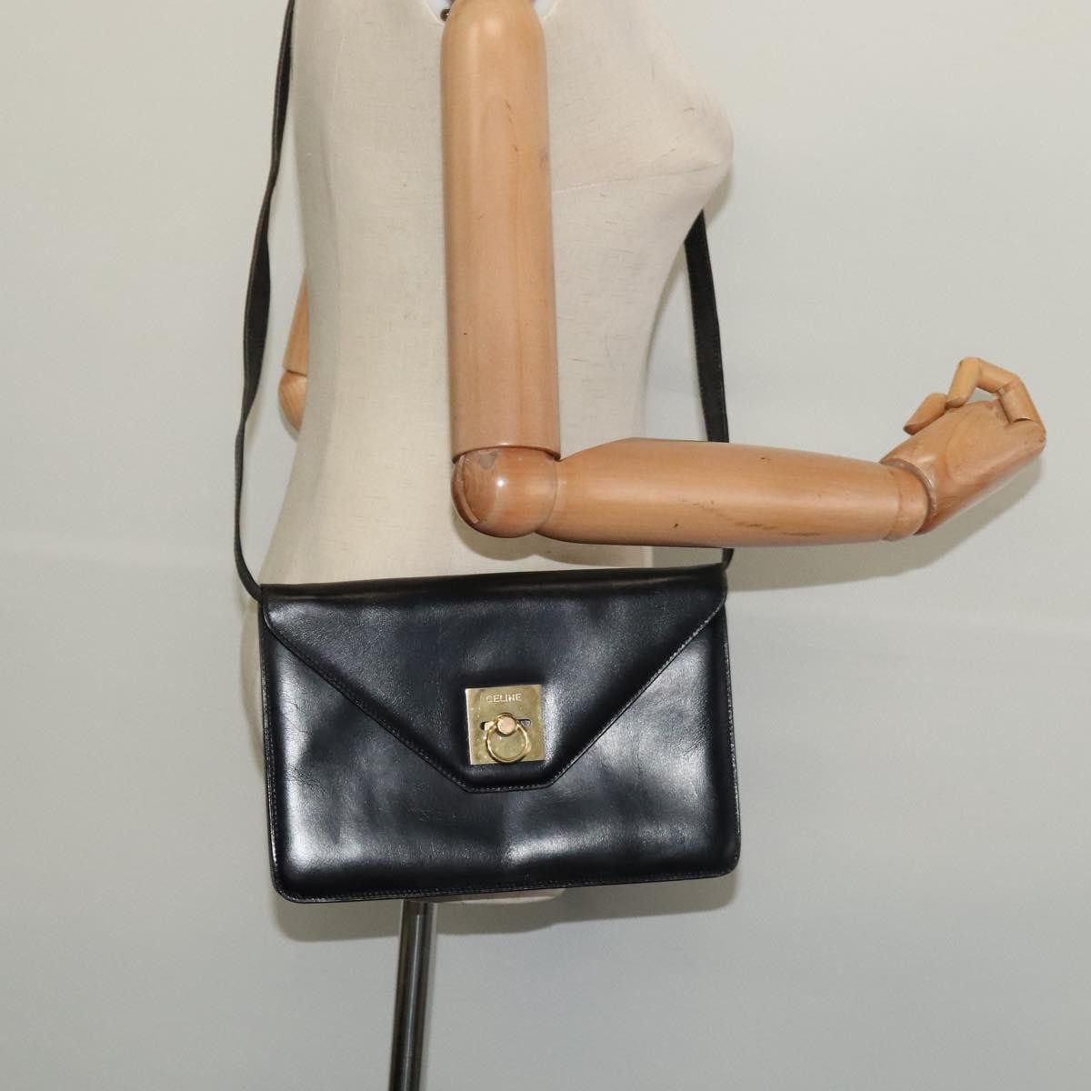 Celine Envelope Shoulder Bag Leather Black Leather Shoulder Bag Bag